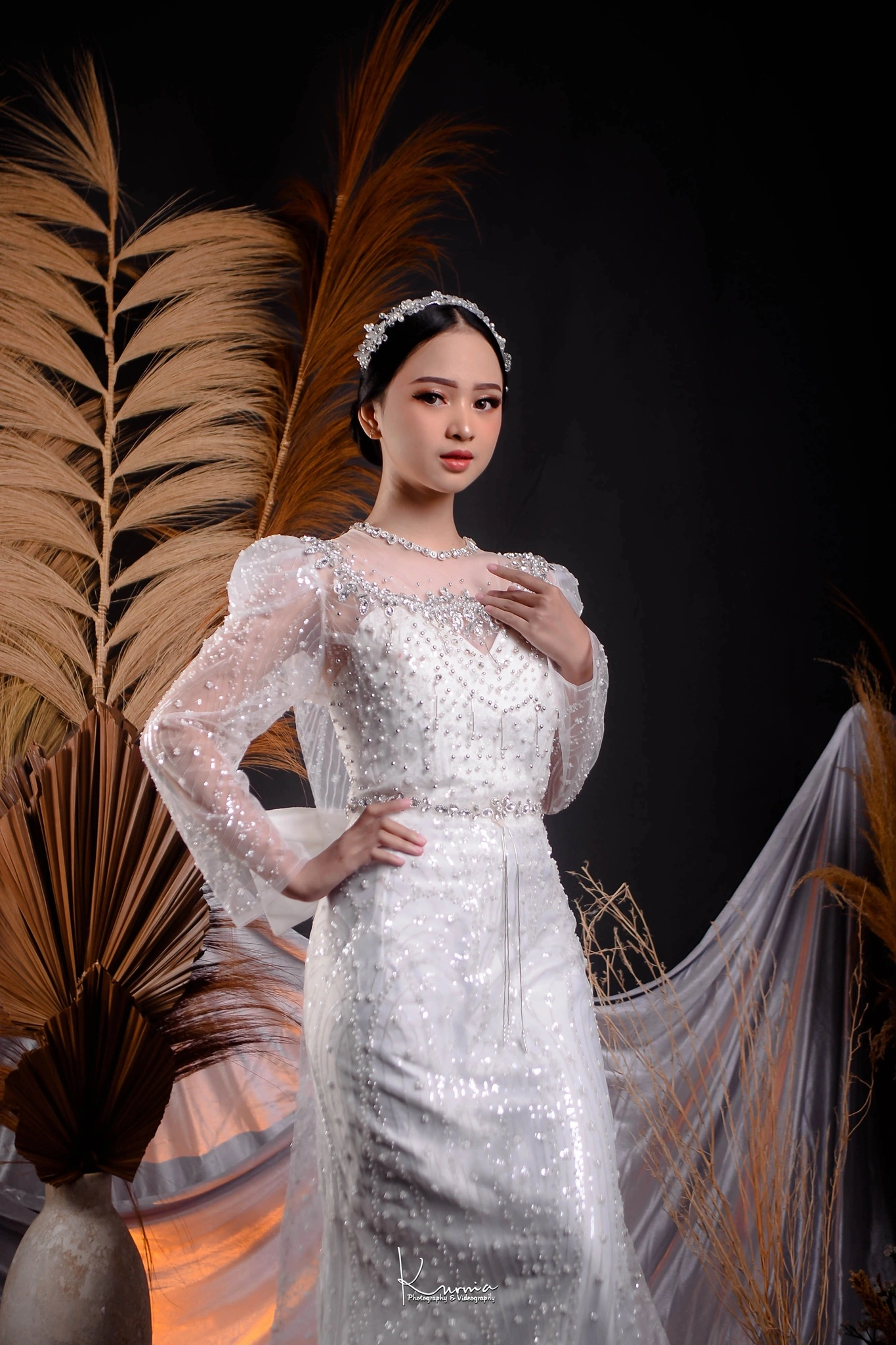 Ivory Satin Gown